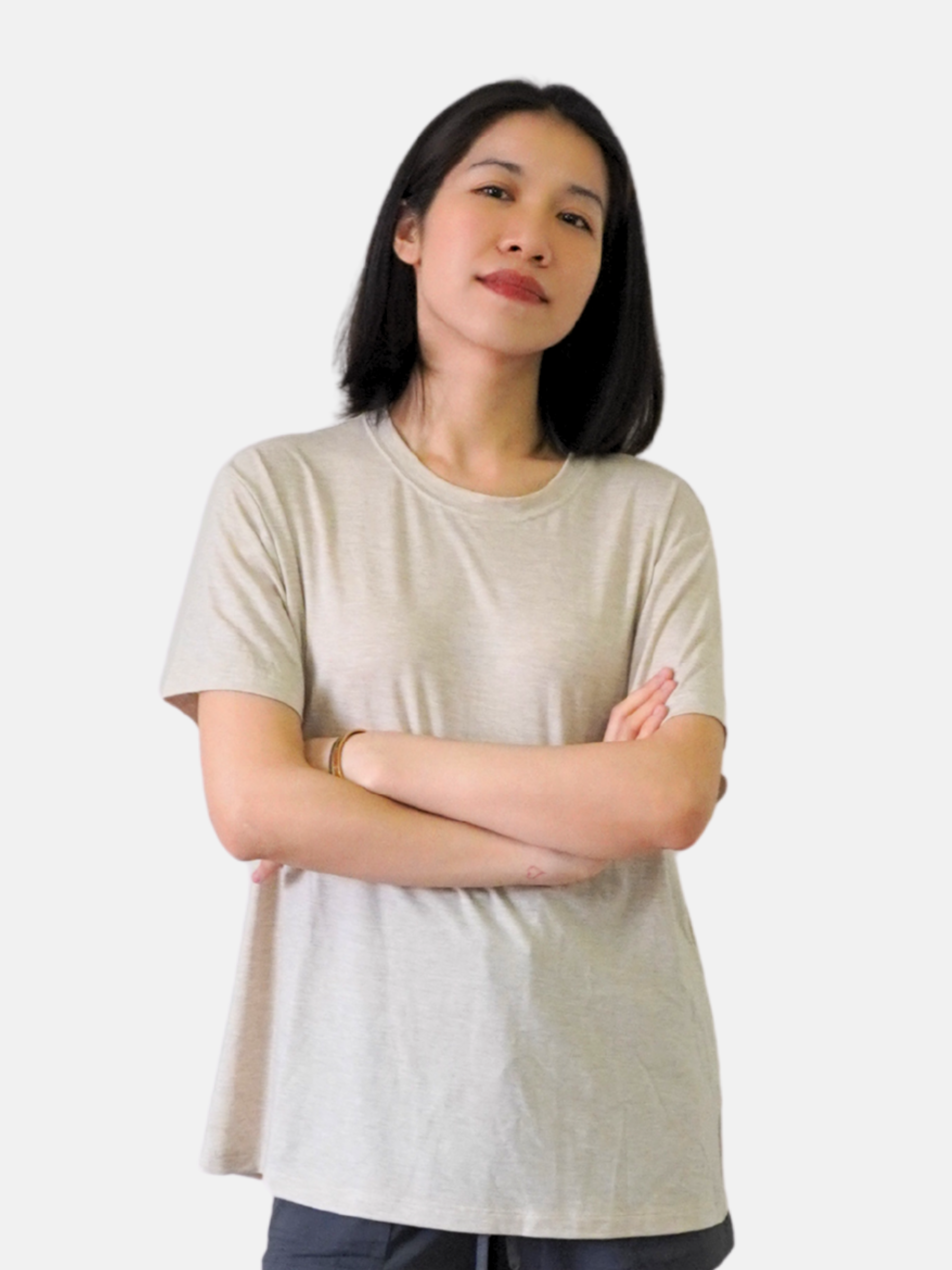 Wool Blend Relaxed Crew Neck Tee