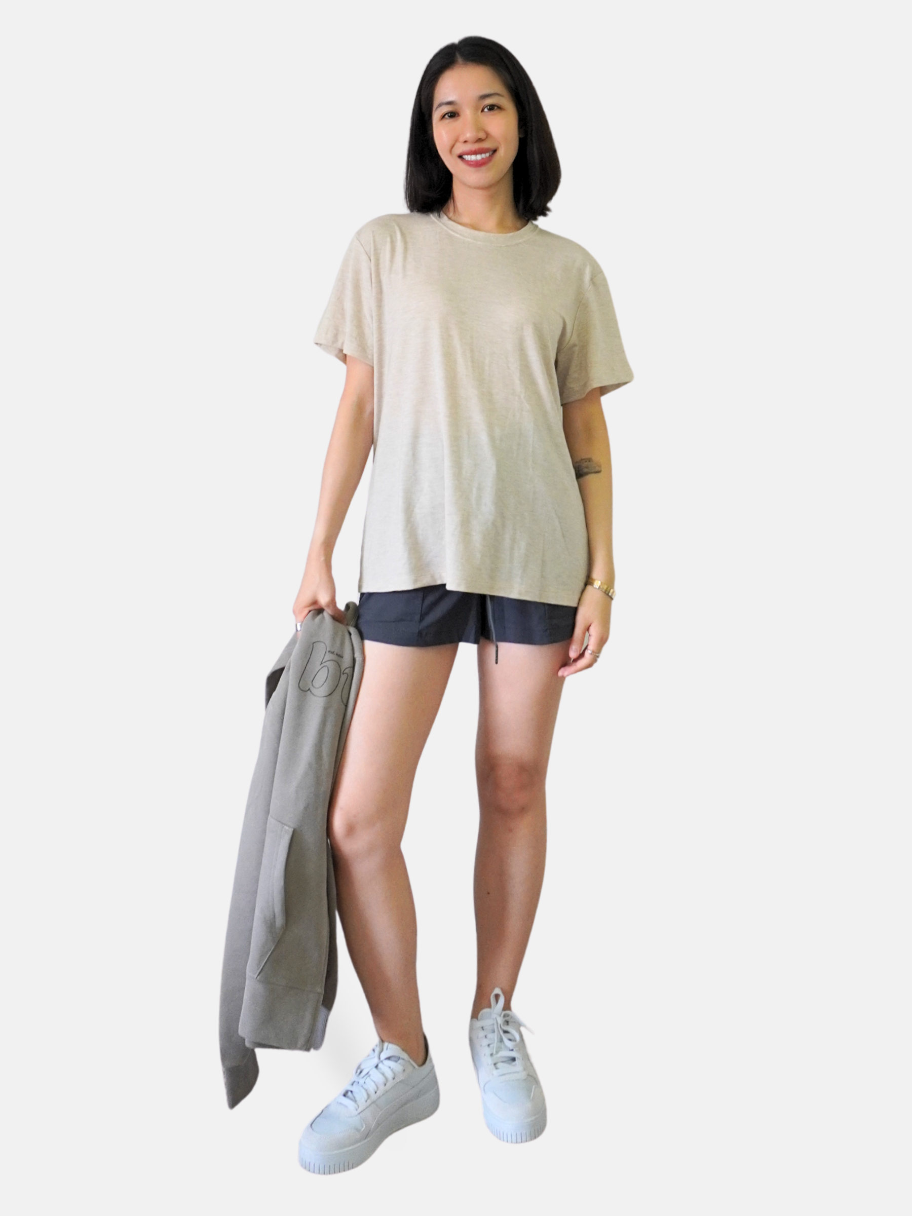 Wool Blend Relaxed Crew Neck Tee