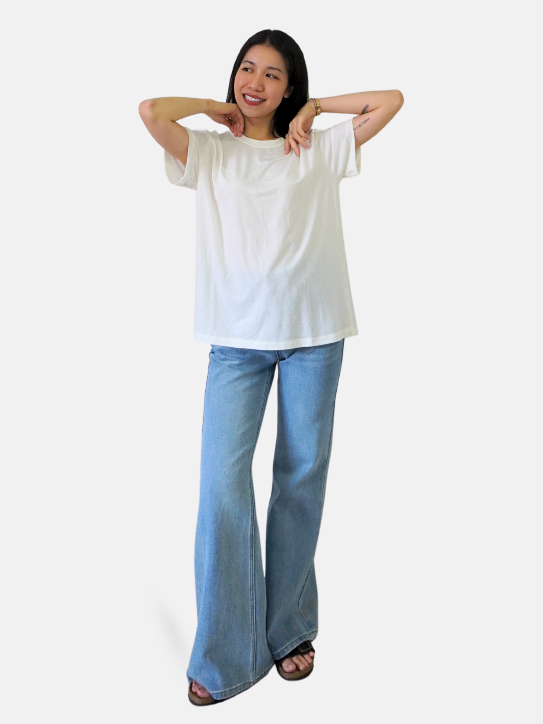 Wool Blend Relaxed Crew Neck Tee