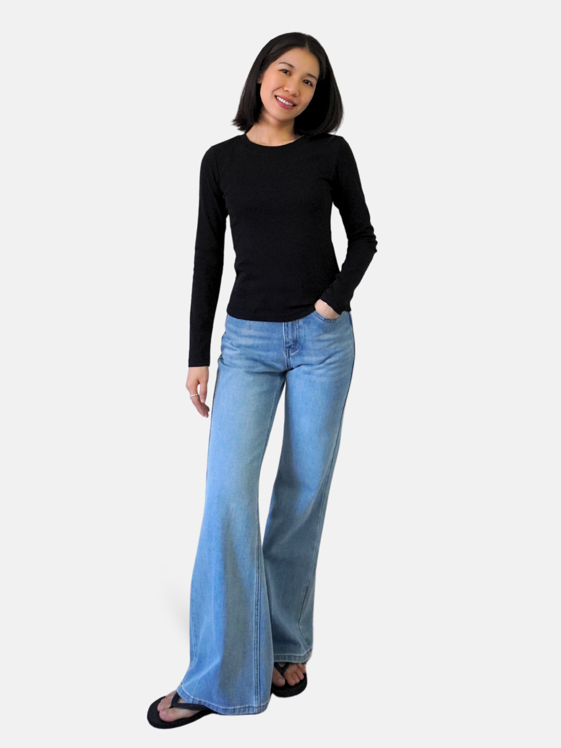 Essential Cotton Long Sleeve Crew Neck Tee