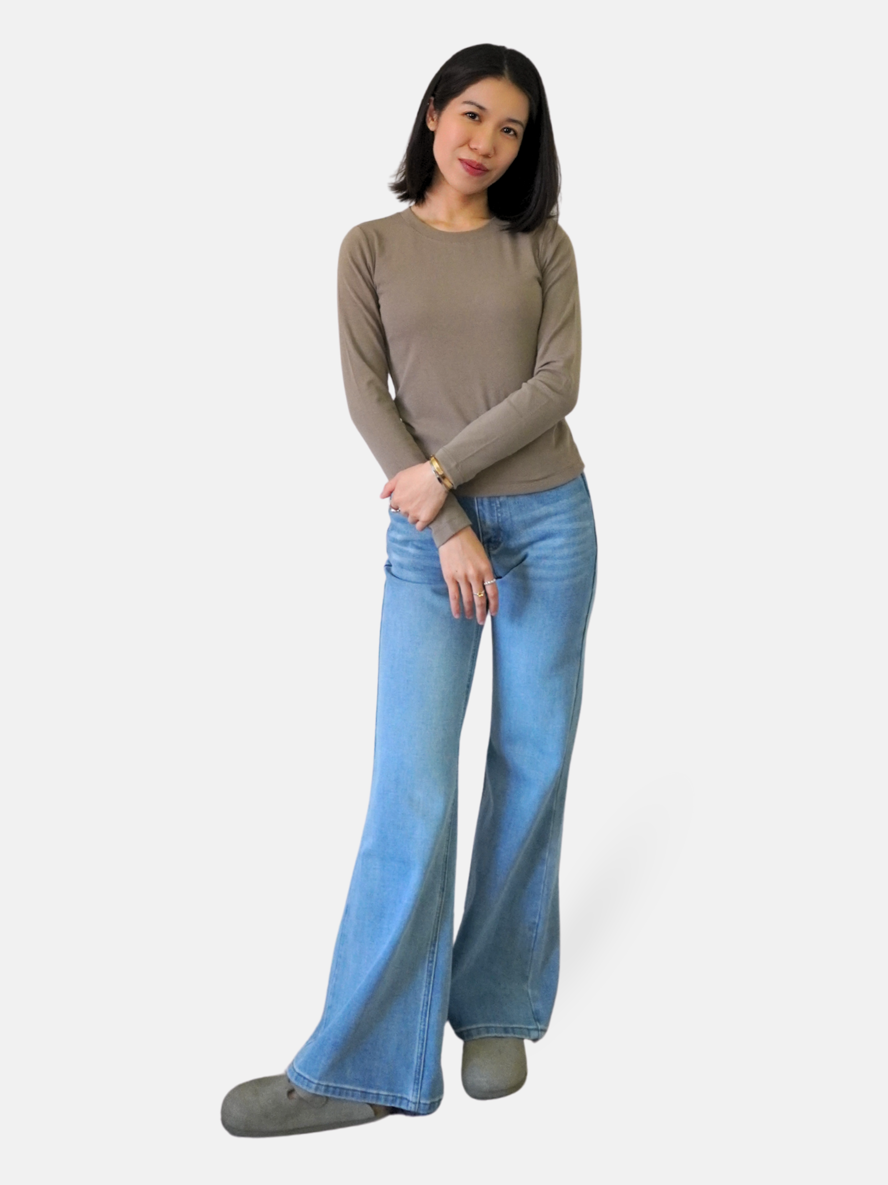 Essential Cotton Long Sleeve Crew Neck Tee