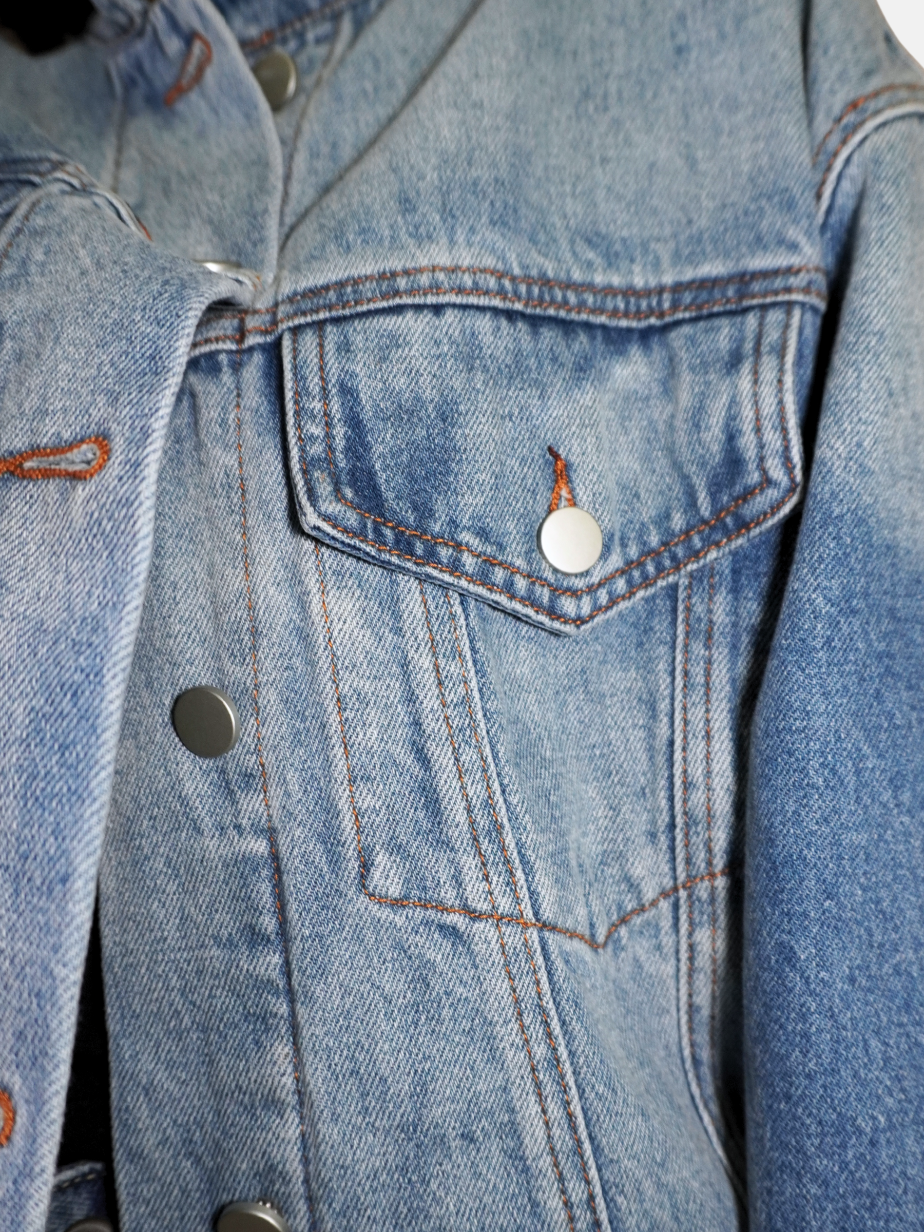 Drop Shoulder Ombre Denim Jacket