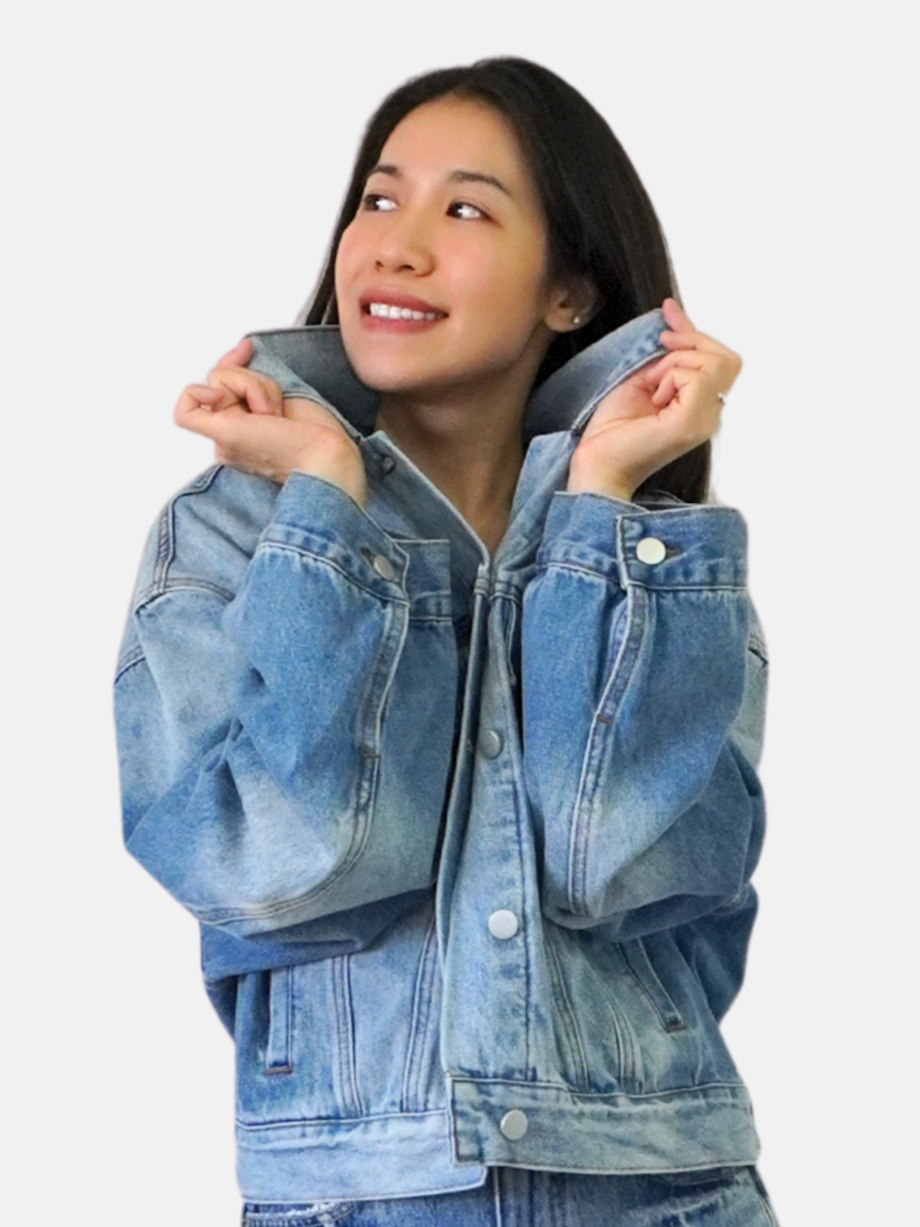 Drop Shoulder Ombre Denim Jacket