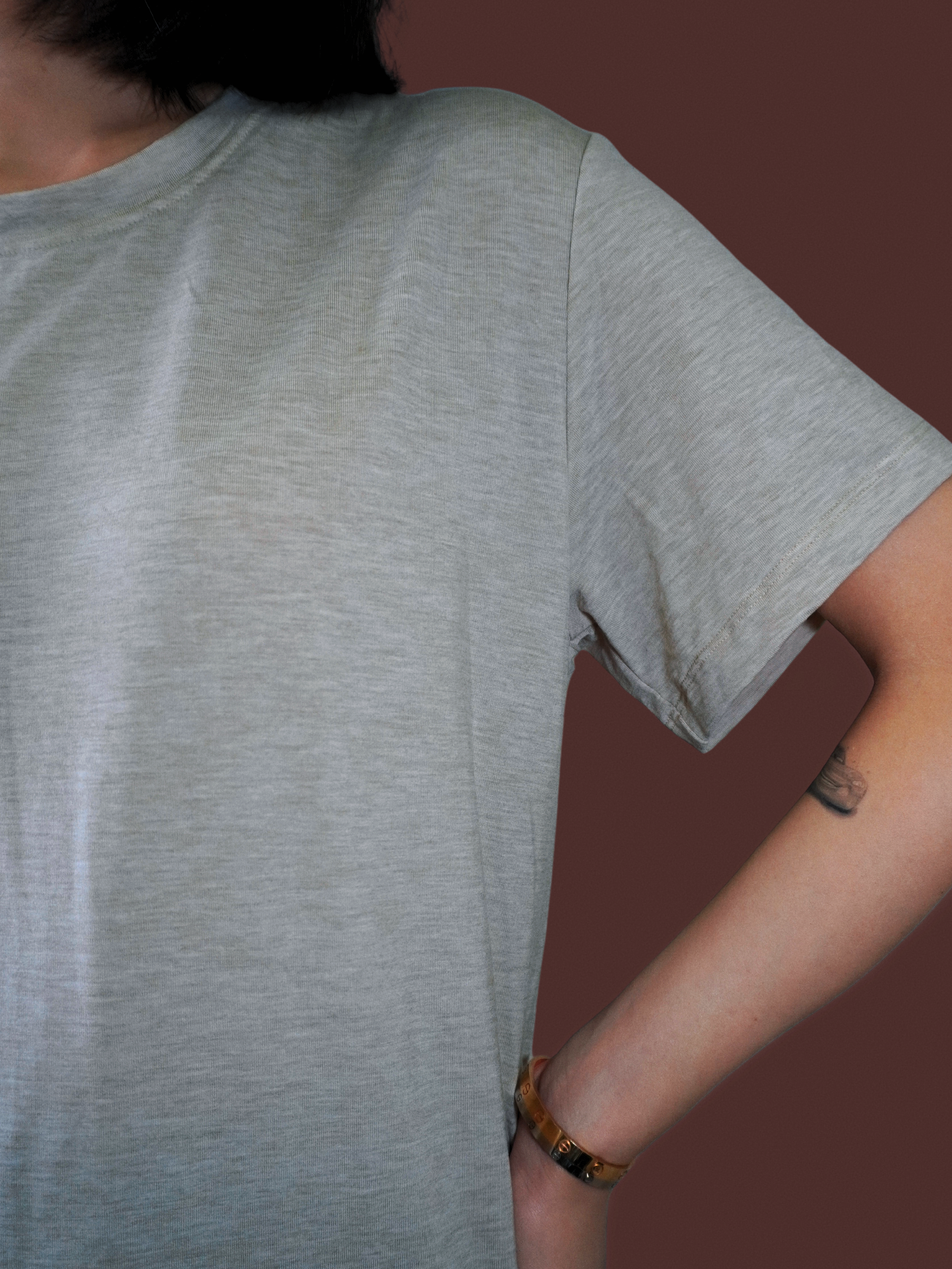 Wool Blend Relaxed Crew Neck Tee