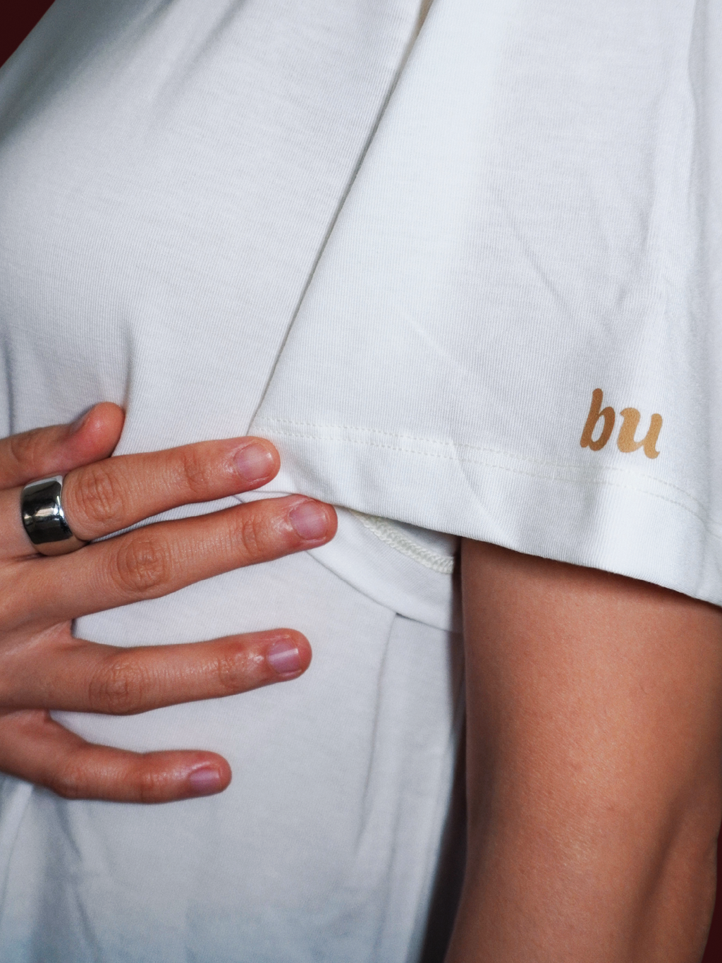 Wool Blend Relaxed Crew Neck Tee