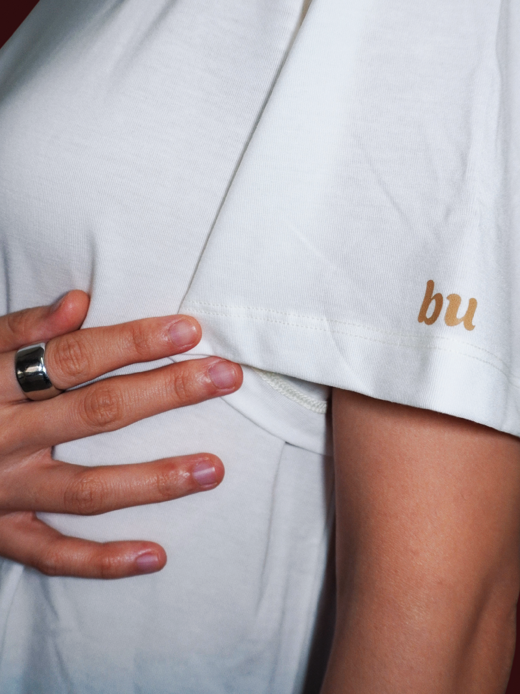 Wool Blend Relaxed Crew Neck Tee