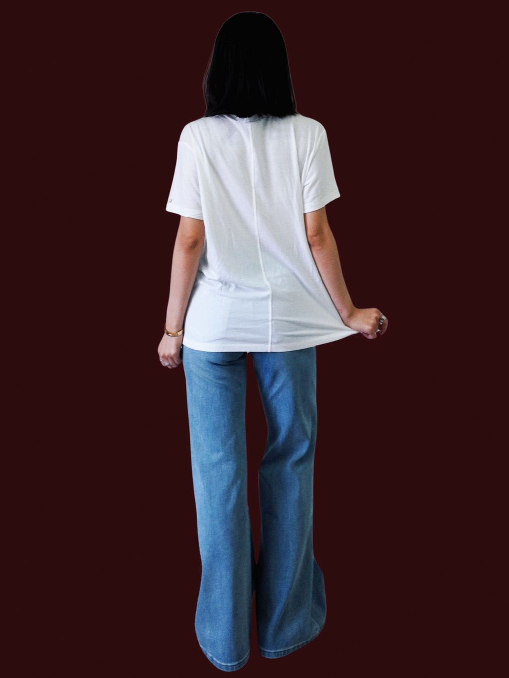 Wool Blend Relaxed Crew Neck Tee