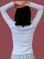 Essential Cotton Long Sleeve V-Neck Tee