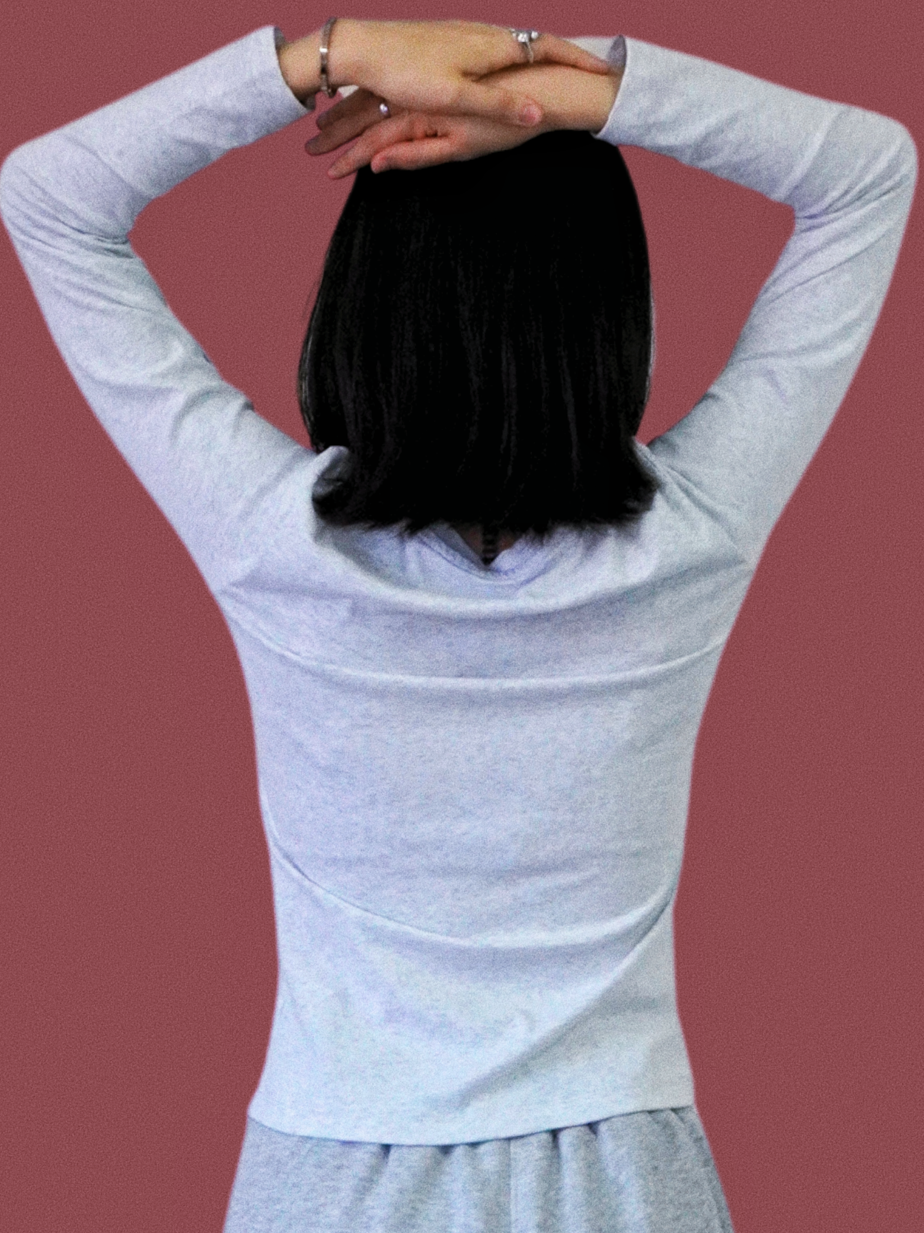 Essential Cotton Long Sleeve V-Neck Tee