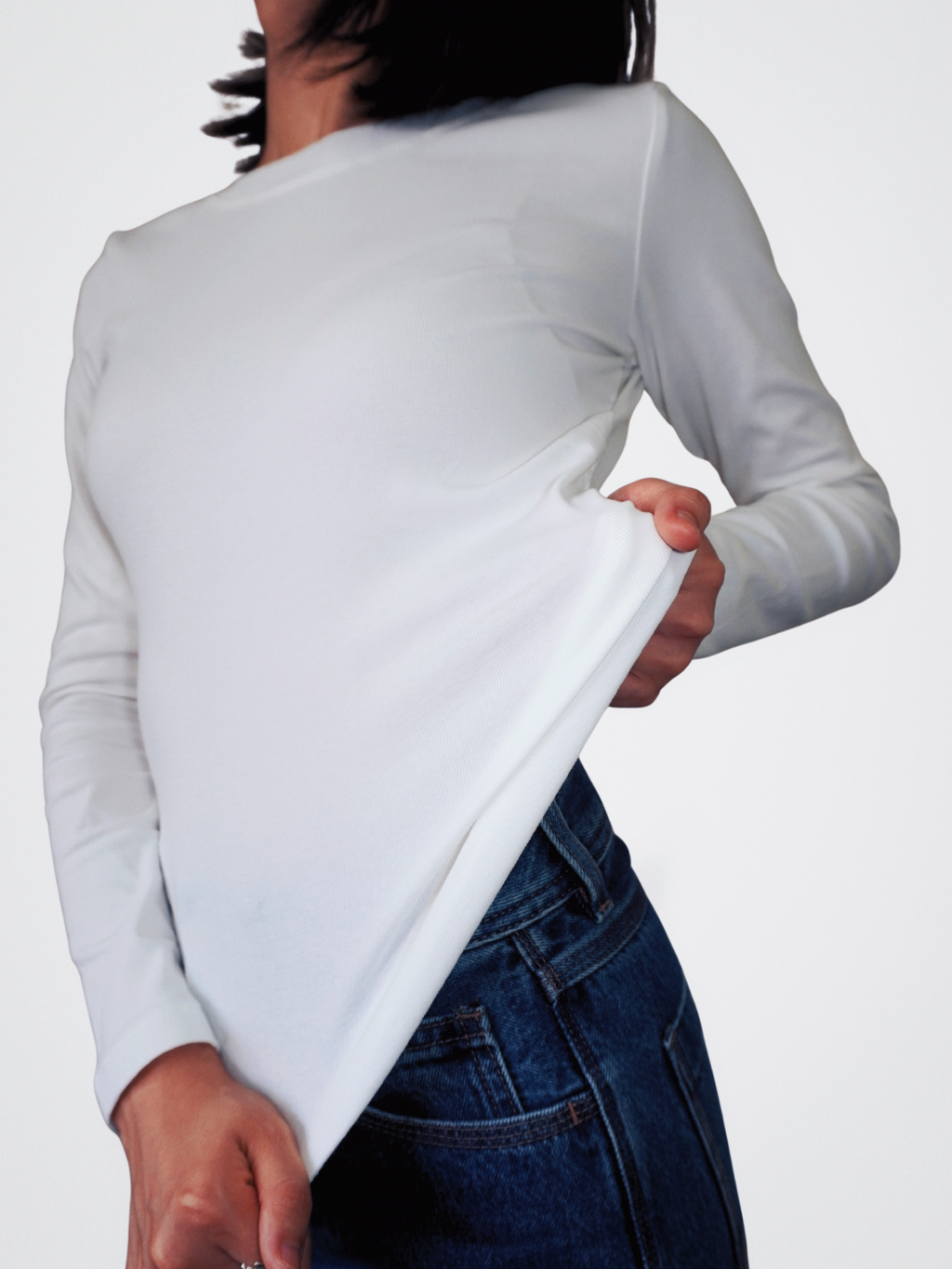 Essential Cotton Long Sleeve Crew Neck Tee