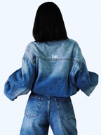 Drop Shoulder Ombre Denim Jacket