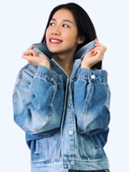Drop Shoulder Ombre Denim Jacket