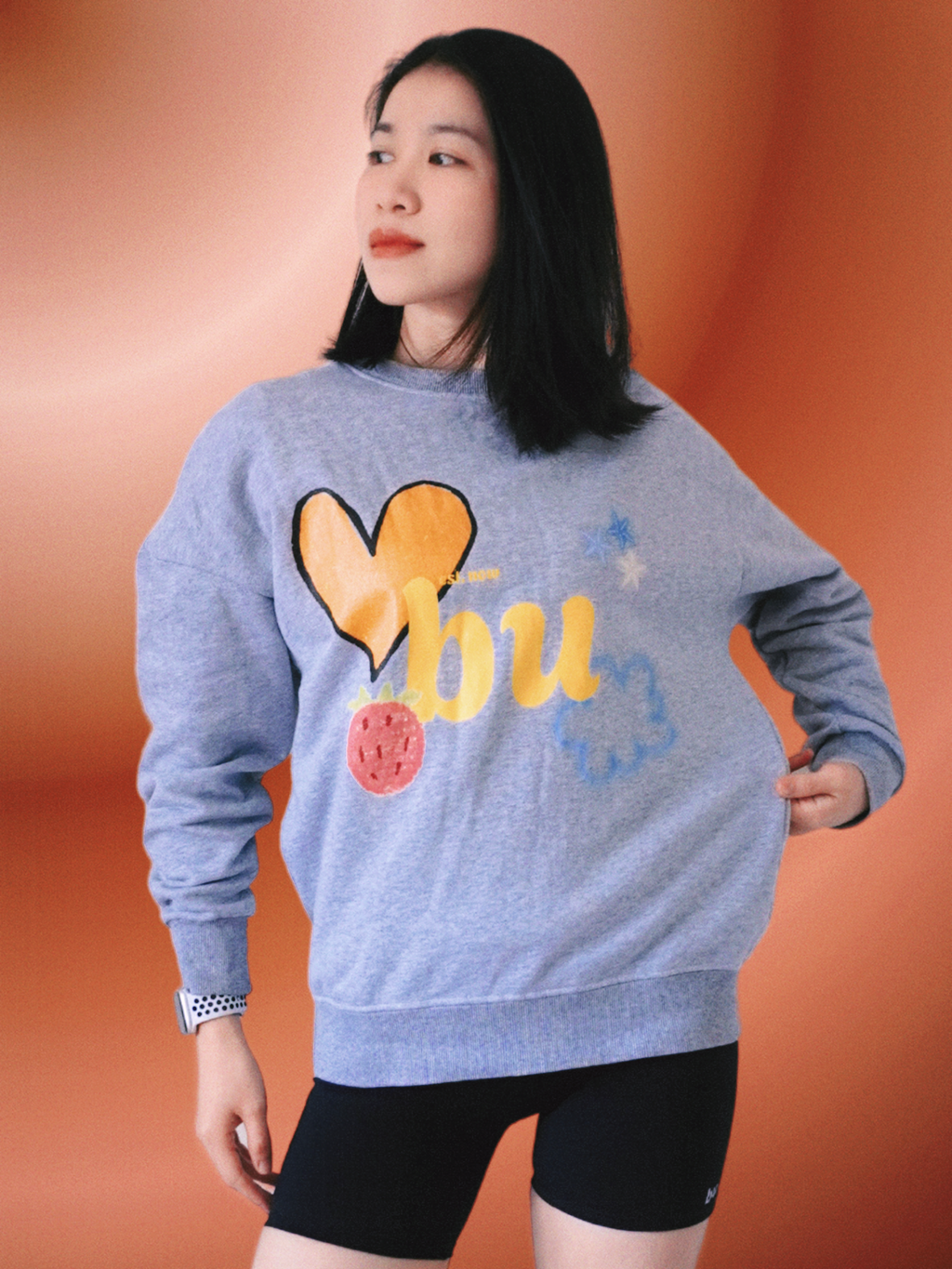 Doodle Heart Graphic Sweatshirt